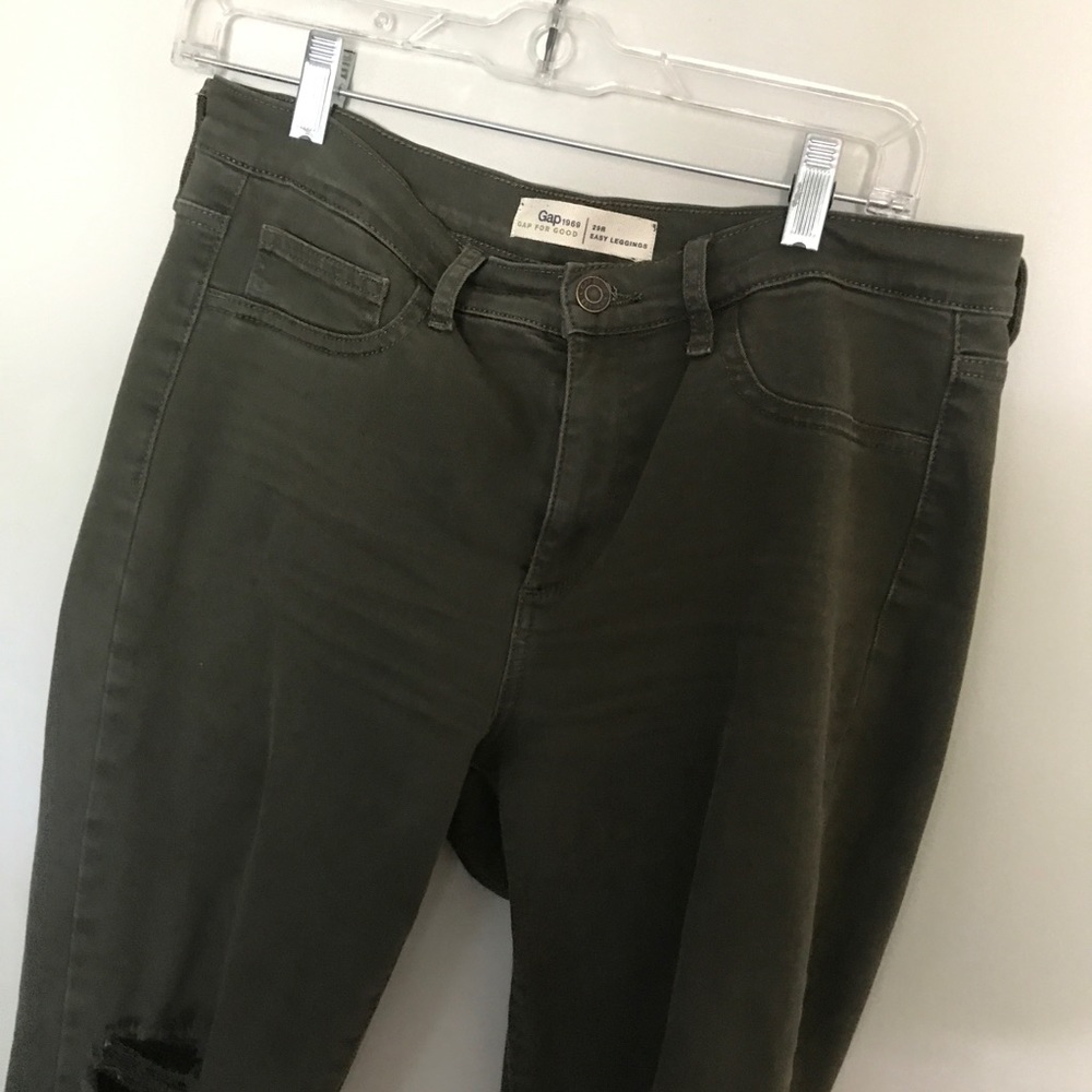 Dark green skinny jean leggings - Picture 2 of 3